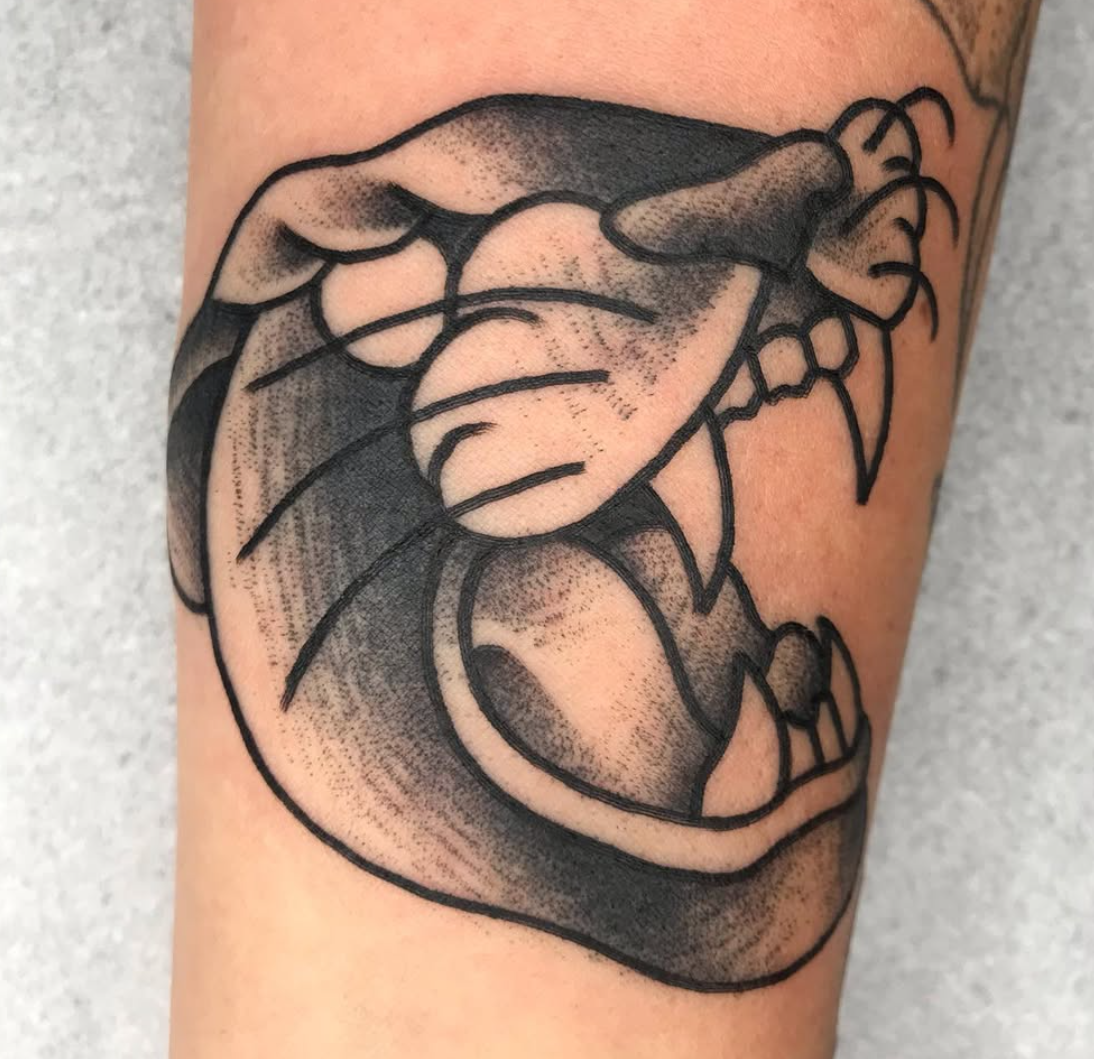 Pantera rugindo — neo traditional